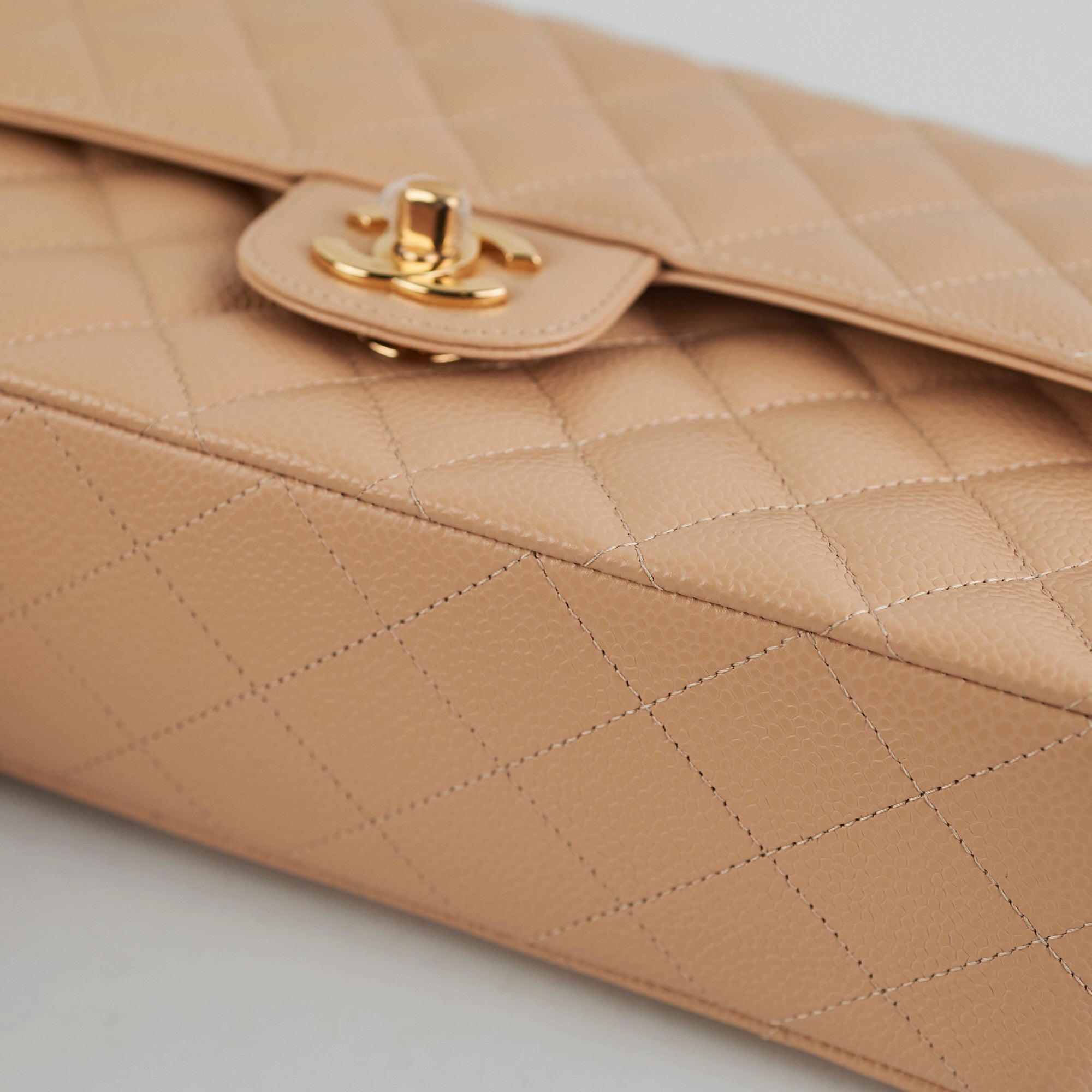 Chanel Medium/Large Double Classic Flap Bag in Beige - Timeless Luxury Handbag for Women | Perfect for Work, Evening Events & Special Occasions