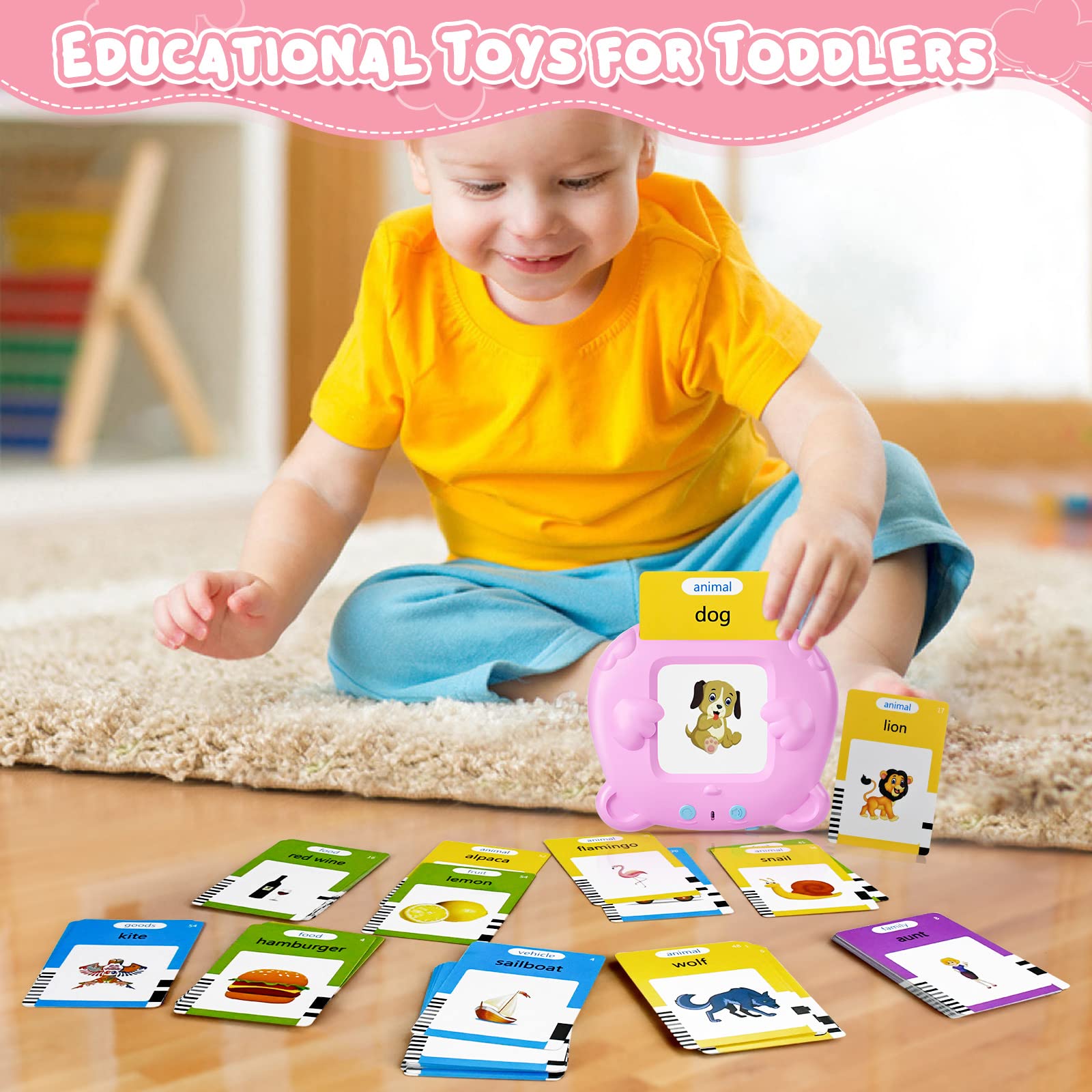 Valentine's Day Gifts for Toddlers - 224 Sight Words Talking Flash Cards | Educational Sensory Learning Toys for 2 3 4 5 Year Old Boys & Girls | Montessori Preschool Classroom & Homeschool Supplies | Perfect for Birthday, Christmas & Valentine's Day Presents