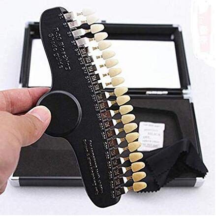 Professional 3D R-20 Teeth Whitening Shade Guide - 20 Color Dental Tooth Bleaching Chart with Mirror & Aluminum Case - Perfect for Dentists, Dental Clinics & Teeth Whitening Professionals