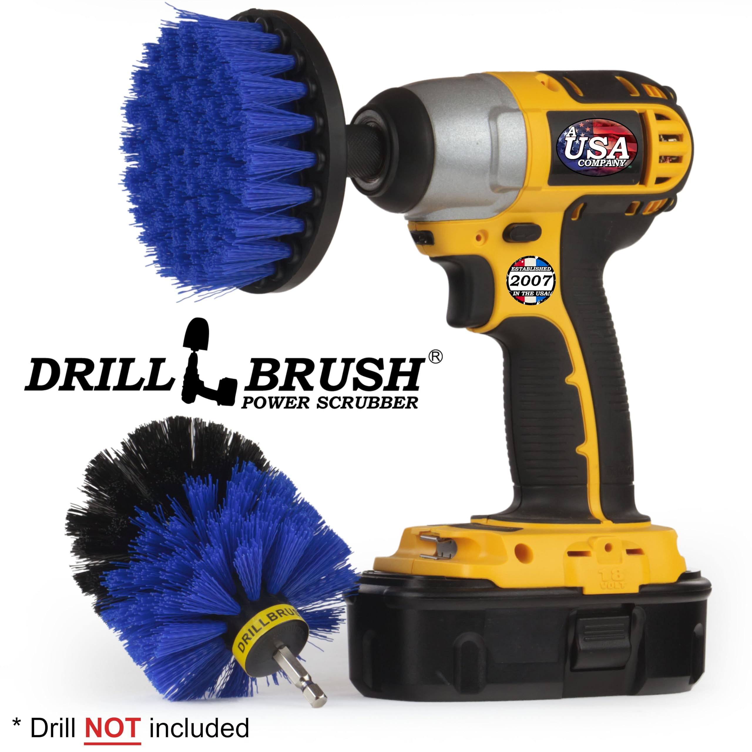 Marine Cleaning Brush Set - Boat & Hull Scrubber Kit with Spinning Drill Attachment - Aquatic & Tank Cleaning Brushes for Barnacle Removal - Professional Boat Maintenance Tools for Marine & Dock Use
