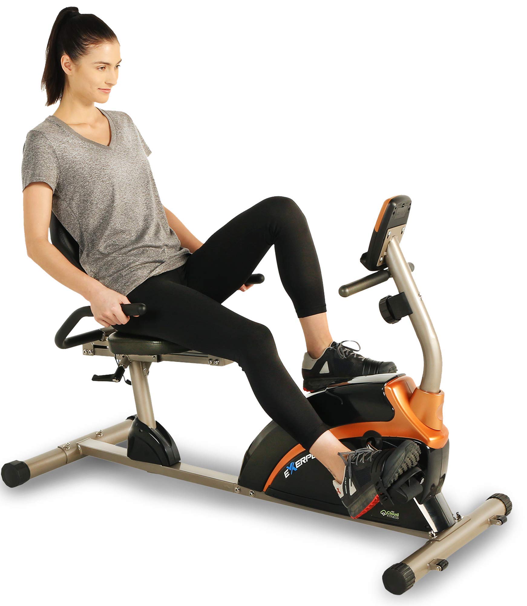 Exerpeutic 900XL Recumbent Exercise Bike - 300 lbs Weight Capacity, Heart Rate Monitor - Perfect for Home Gym, Low-Impact Cardio Workouts & Physical Therapy