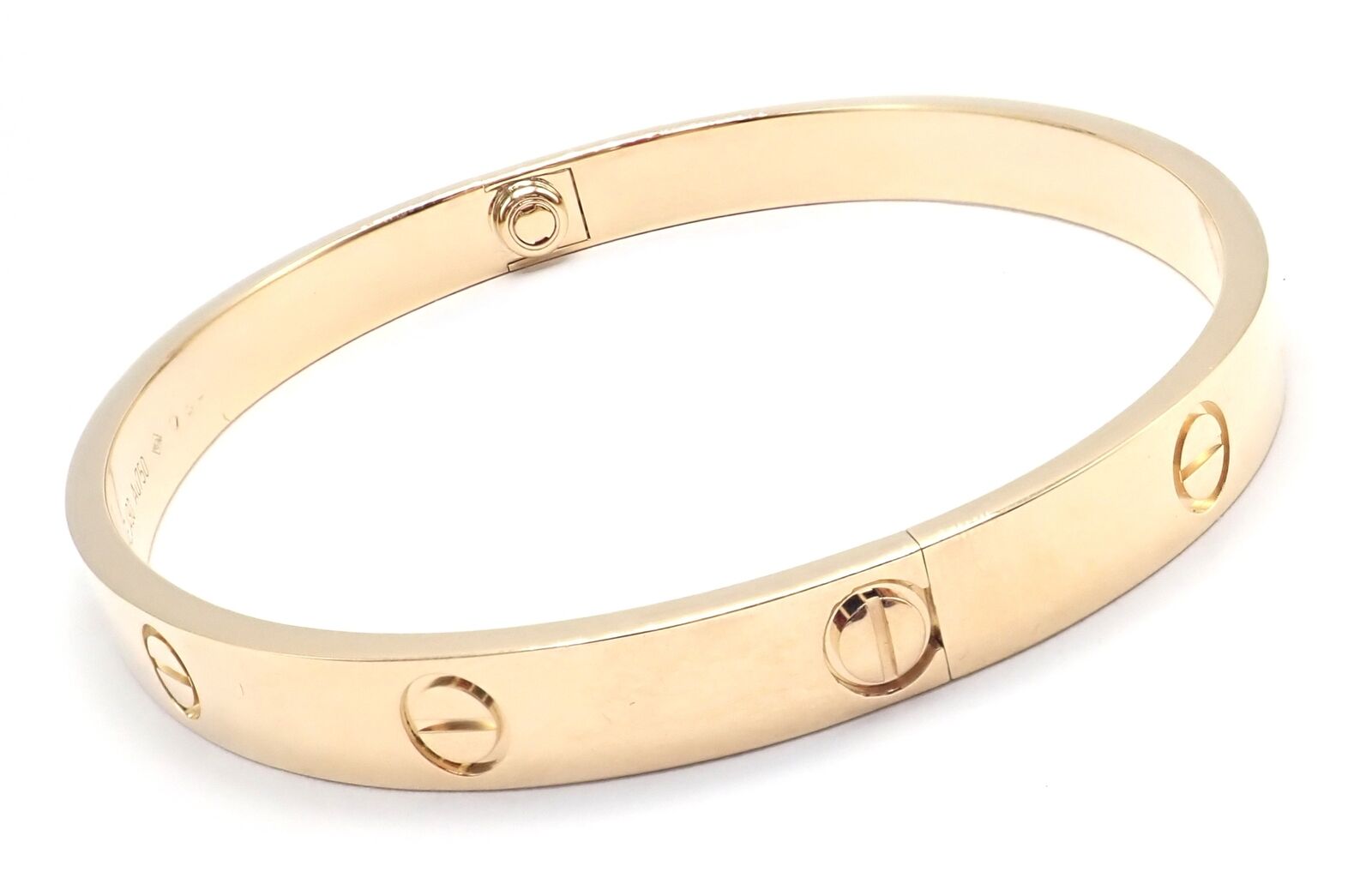 Authentic Cartier 18K Yellow Gold Love Bangle Bracelet - Size 19 - Luxury Jewelry Gift for Women - Perfect for Anniversaries, Weddings & Special Occasions