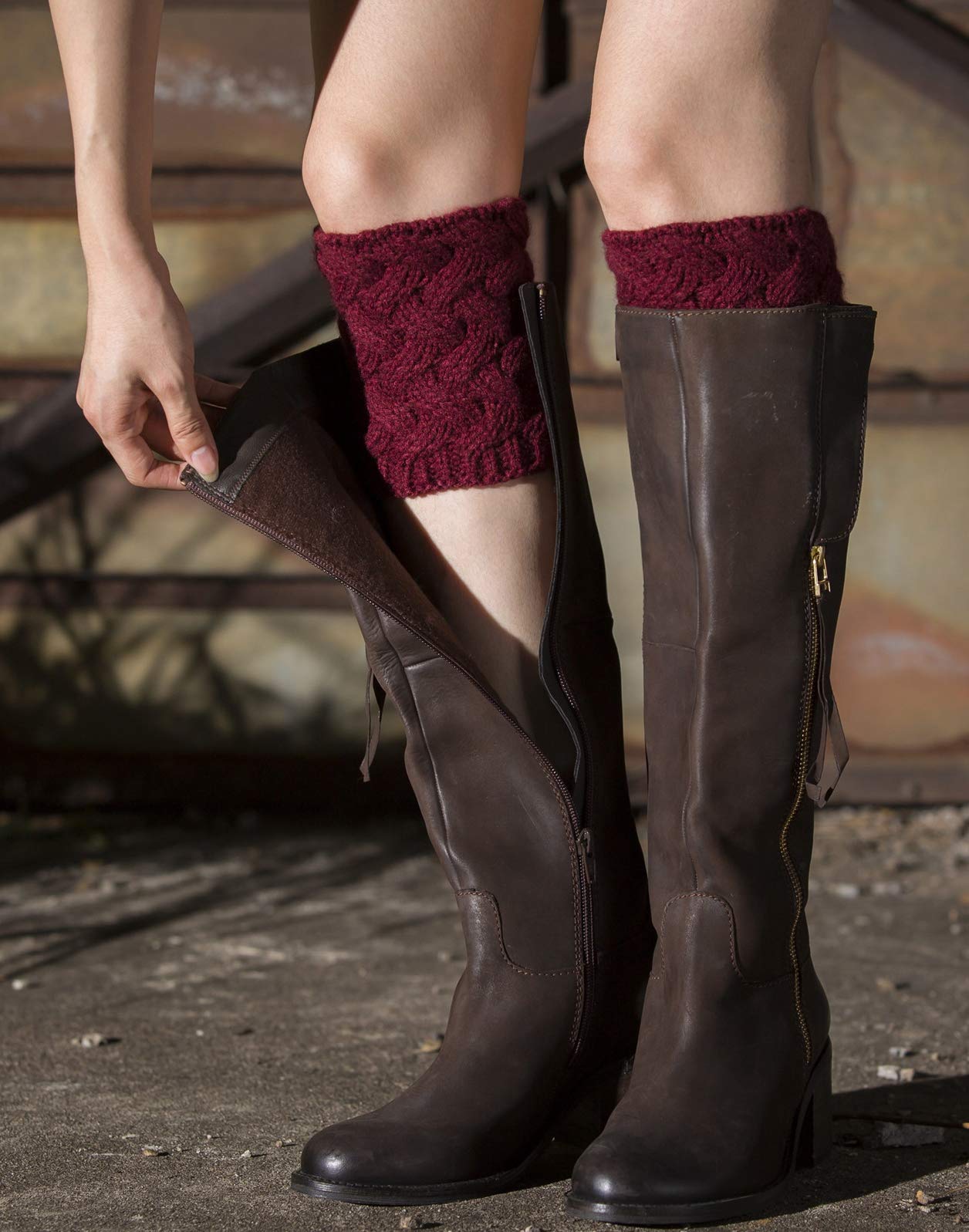 LEVAO Women's Winter Boot Cuffs - Crochet Knitted Boot Toppers, Short Leg Warmers for Boots - Cozy & Stylish Accessories for Cold Weather, Snow Days & Winter Fashion Outfits