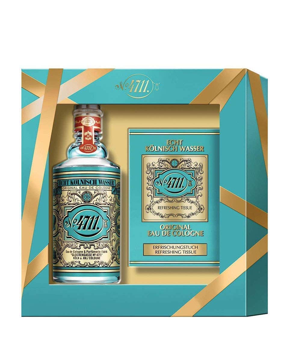 4711 Eau de Cologne Plus Tissues, 50ml - Fresh & Refreshing Scent for Men & Women - Perfect for Travel, Office & Everyday Use