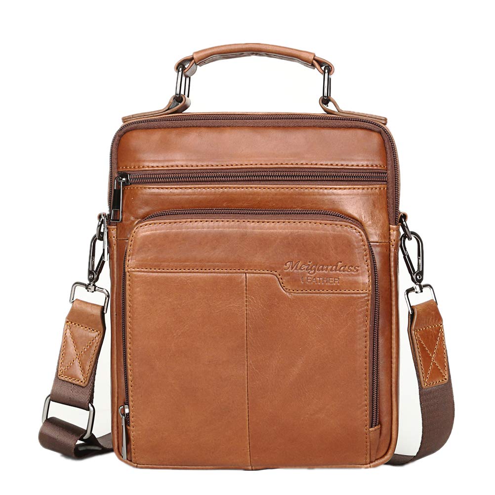 Genuine Leather Messenger Bag for Men - Crossbody Shoulder Bag & Briefcase - Perfect for Work, Travel, and Business Commutes