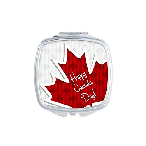 DIYthinker Happy Canada Day 4th of July Maple Leaf Texture Mirror - Portable Compact Pocket Makeup Mirror with Double Sided Glass - Perfect for Travel, Home & Office Use