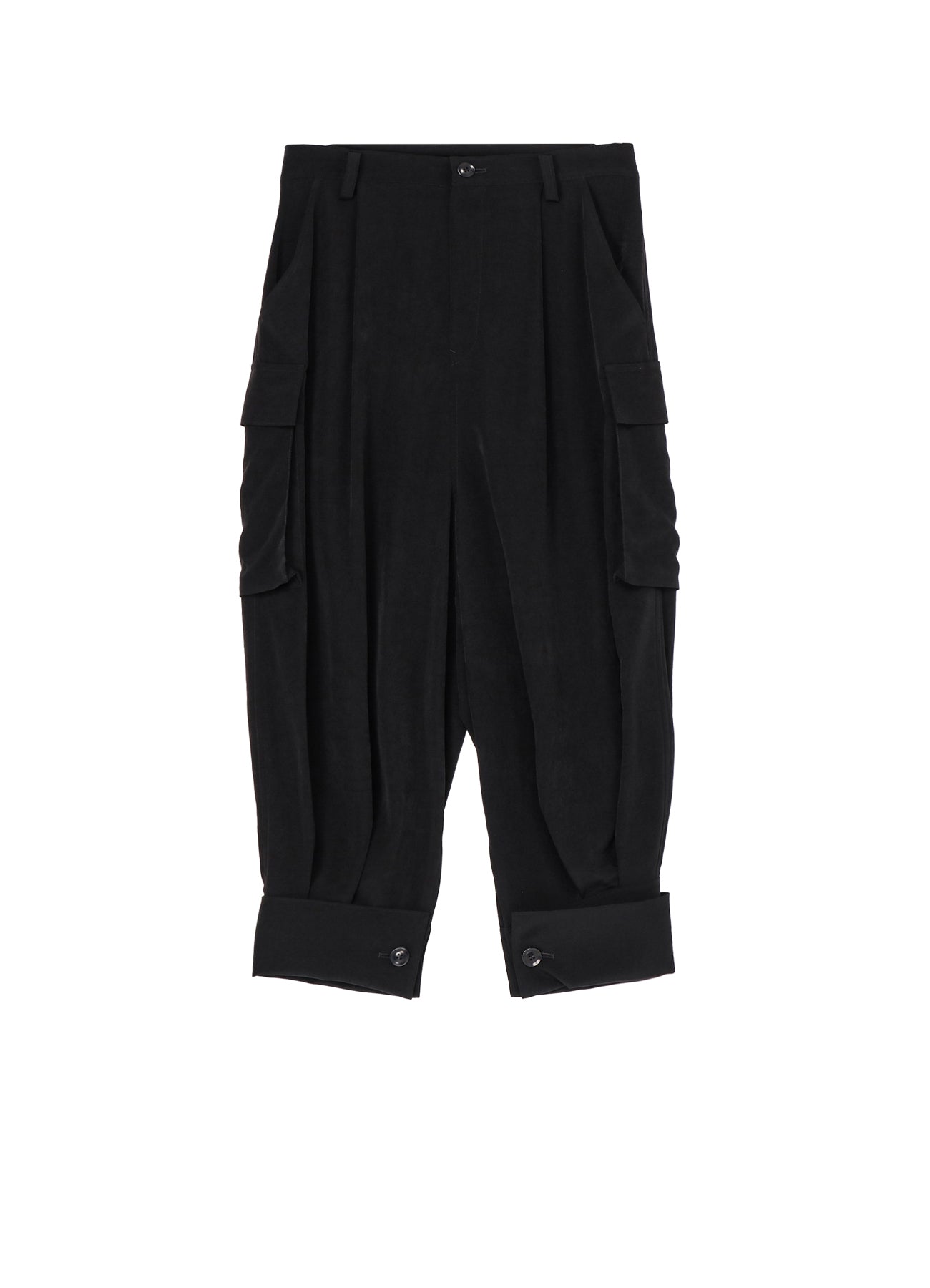 Women's Crepe de Chine Cuffed Hem Cargo Pants - Stylish & Comfortable for Outdoor Adventures, Travel & Casual Wear