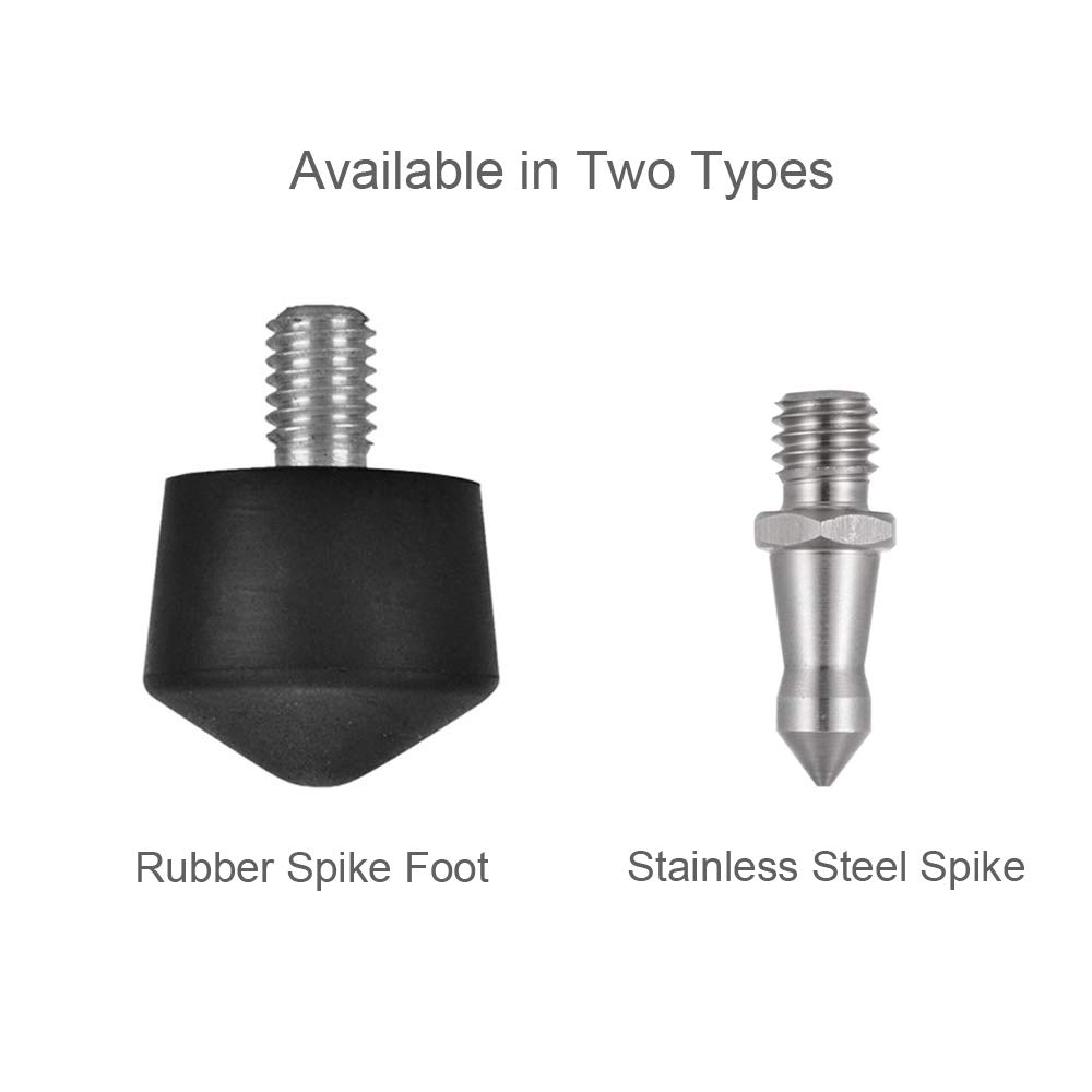 Foto&Tech Stainless Steel 3/8 Inch Foot Spikes for Tripods & Monopods - Compatible with Andoer, Benro, Gitzo, Induro, Kingjoy, Manfrotto, Weifeng, RRS - 16 Threaded for Soft/Loose Terrain (12mm x 33mm, 3-Pack) - Perfect for Outdoor Photography, Hiking & Wildlife Shooting