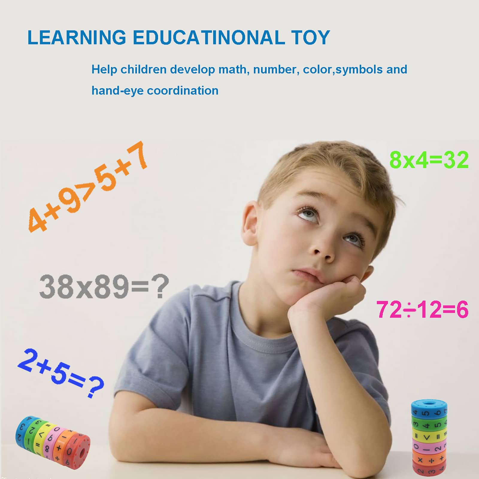 MICKYU Magnetic Math Toys for Kids - Montessori Preschool Learning Abacus Counting Toy with Numbers - Perfect for Homeschooling & Early Childhood Education