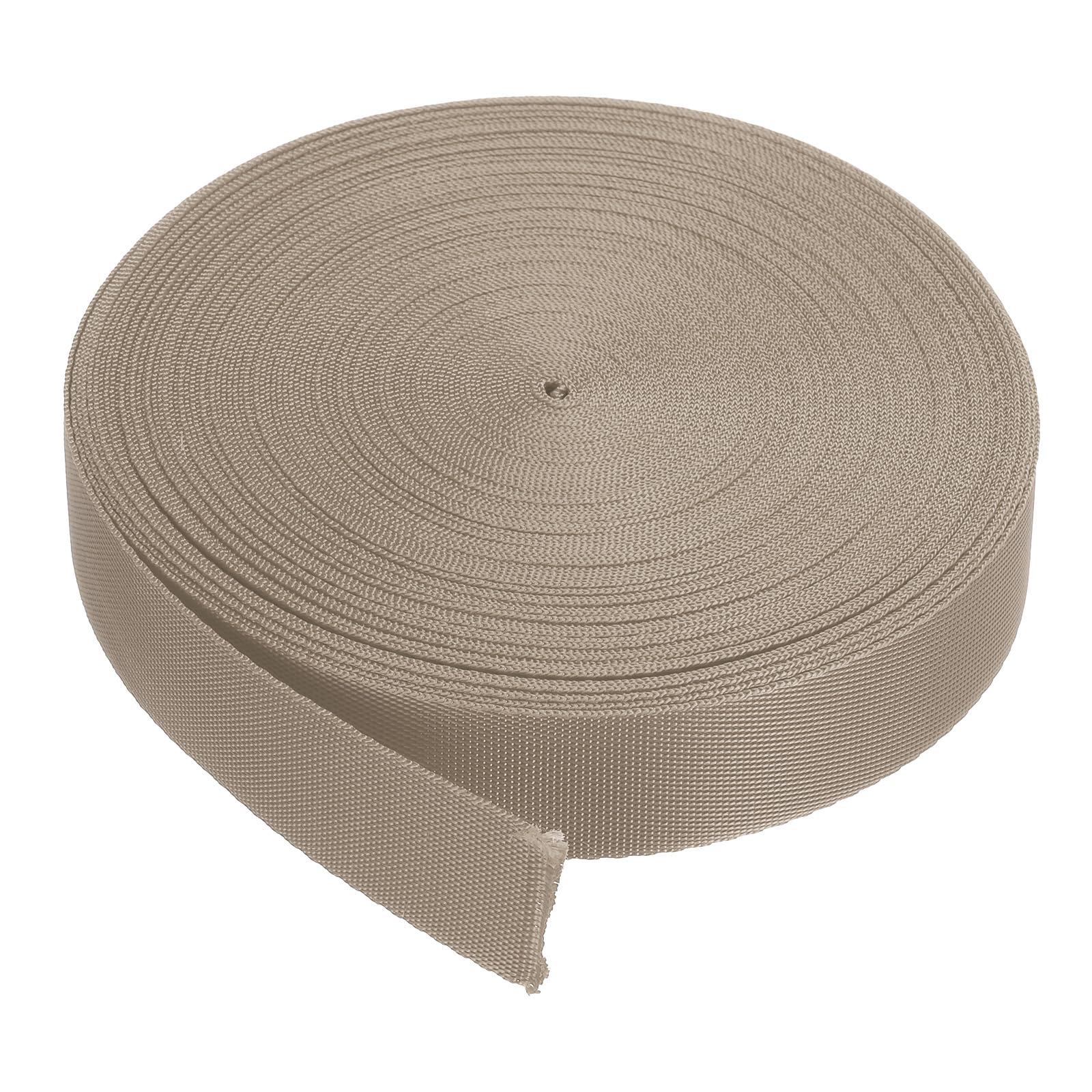MeccaniXity 1 Inch Nylon Webbing Strap - 10 Yards Champagne Color for DIY Repair, Backpack Straps, Luggage Rack & Craft Projects | Heavy Duty Fabric Belt for Outdoor Gear, Pet Collars & Home Improvement