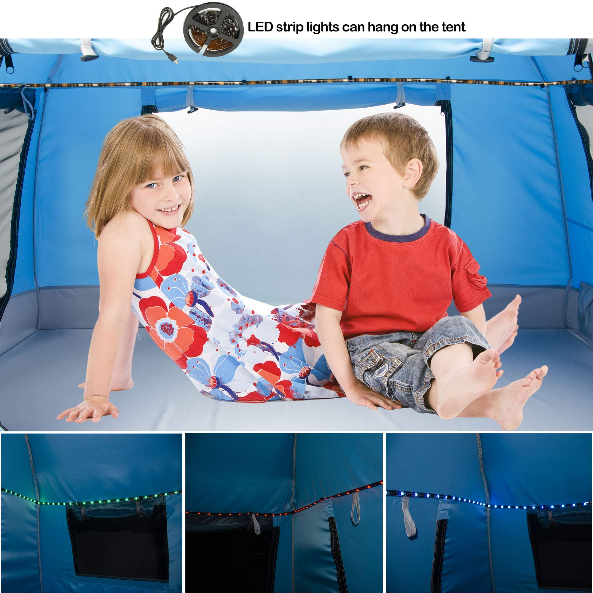 Easy Setup Kids Playhouse with LED Lights & 3 Large Openings - Portable Children's Play Tent for Indoor & Outdoor Use - Includes Carry Bag - Perfect for Toddlers' Birthday Gifts & Playtime Adventures