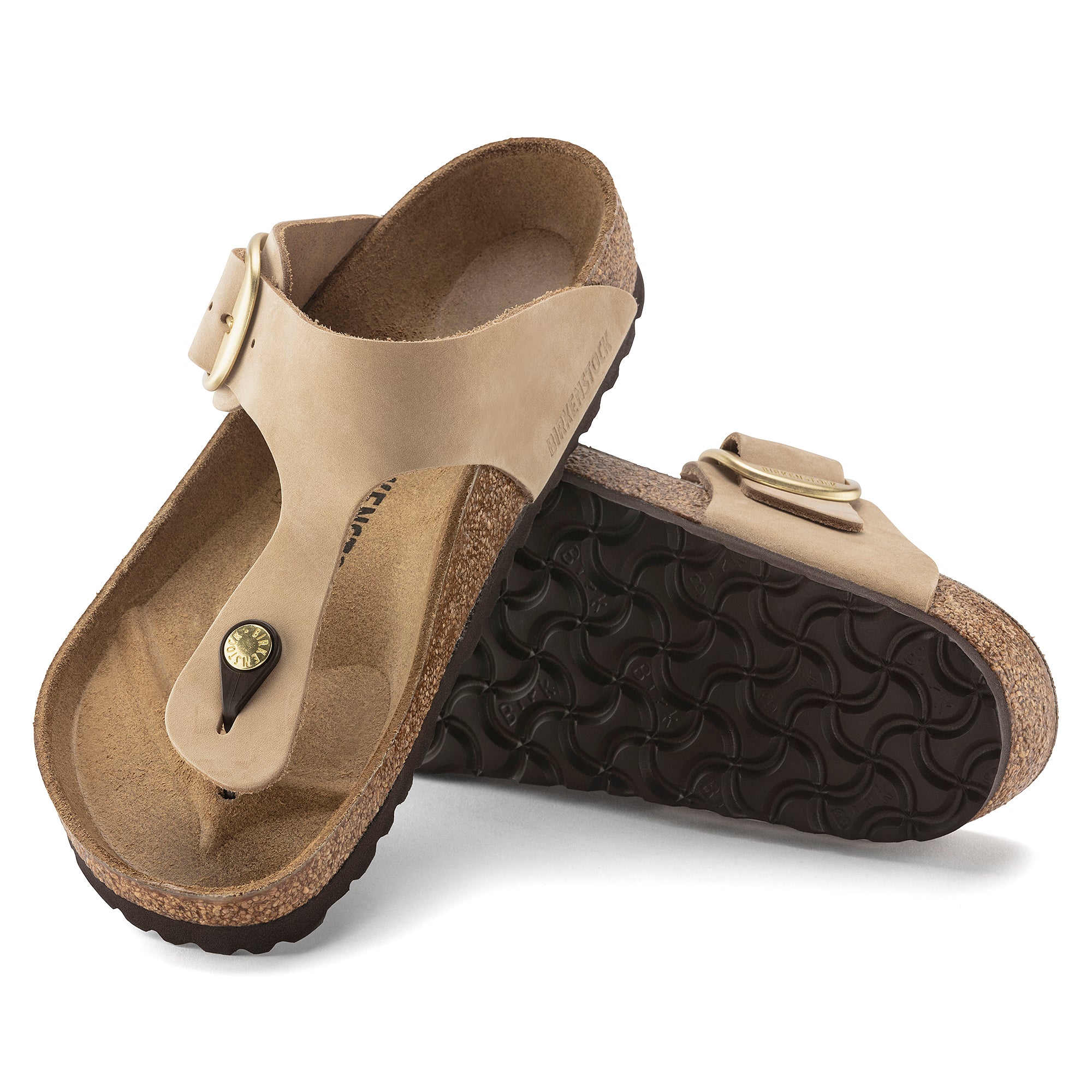 Birkenstock Gizeh Big Buckle Sandals - Women's Nubuck Leather Comfort Sandals in Sandcastle | Perfect for Summer, Beach, and Casual Outfits
