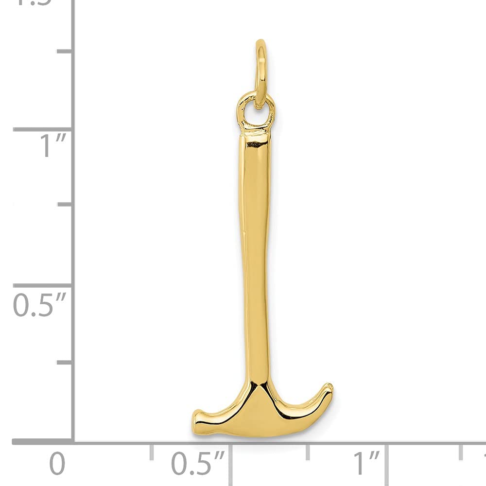 10K Yellow Gold Hammer Charm Pendant - 30mm x 15mm Themed Jewelry for Men & Women - Perfect for Gifts, DIY Jewelry Making, and Everyday Wear