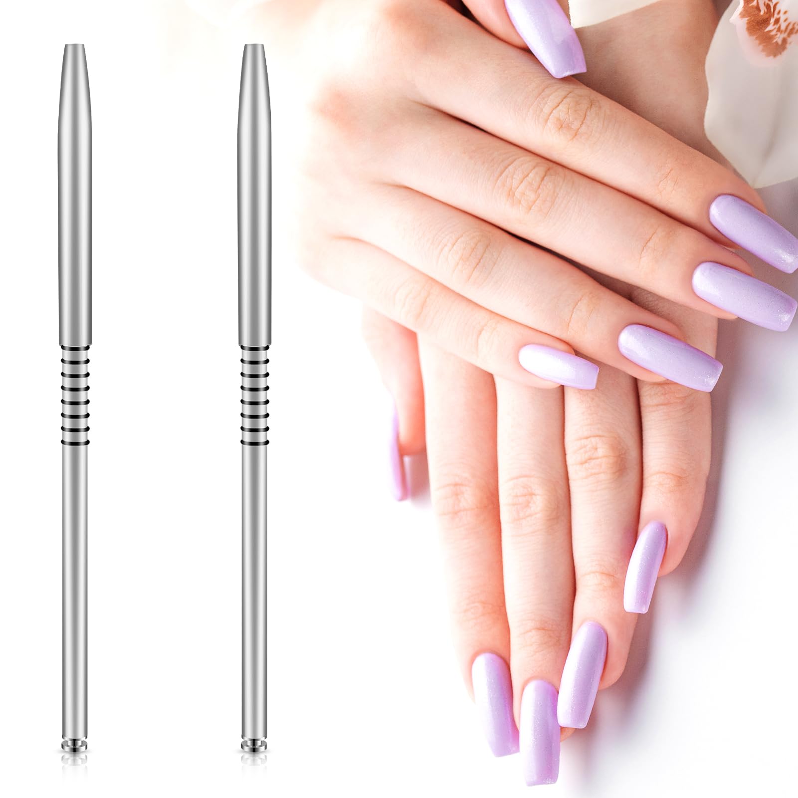 2 Pack Professional 3D Acrylic Nail Brush Set - Kolinsky Hair #2 & #4 Mini Oval Nail Art Brushes with Non-Slip Handle for Acrylic Nails, Gel Polish, Nail Extensions & Salon Manicure