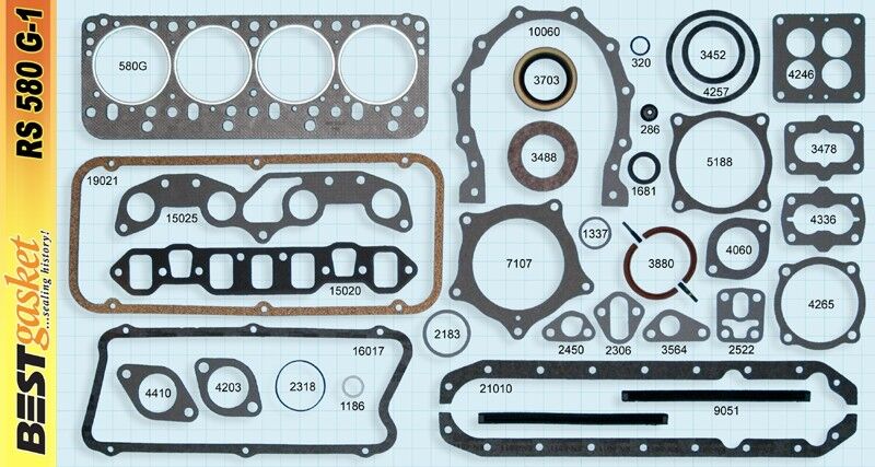 Dodge 315 325 HEMI Complete Engine Gasket Set Kit - Best Head, Intake & Exhaust Gaskets for 1956-1958 Models - Perfect for Engine Rebuilds & Performance Upgrades