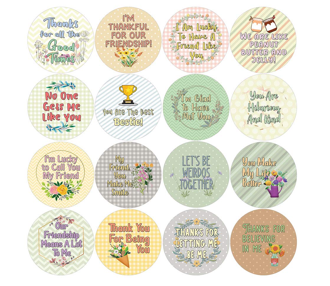 Creanoso Premium Friend Acknowledgement Stickers (5-Sheet Pack) - High Quality Gift Stickers for Kids, Teens & Adults - Perfect for Stocking Stuffers, Party Favors, Corporate Giveaways - Use for Scrapbooking, Journals, Cards & DIY Crafts
