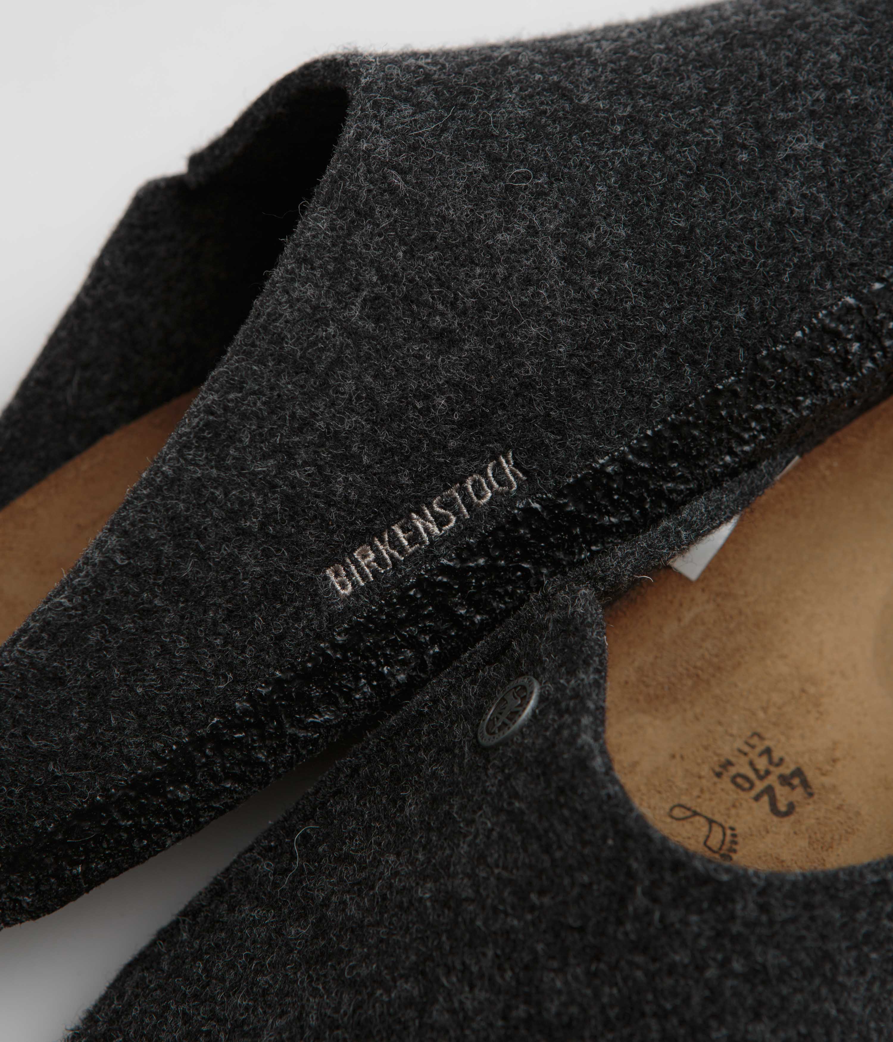 Birkenstock Zermatt Cozy Felt Slippers for Men & Women - Anthracite Grey - Premium Comfort House Shoes for Indoor & Outdoor Use
