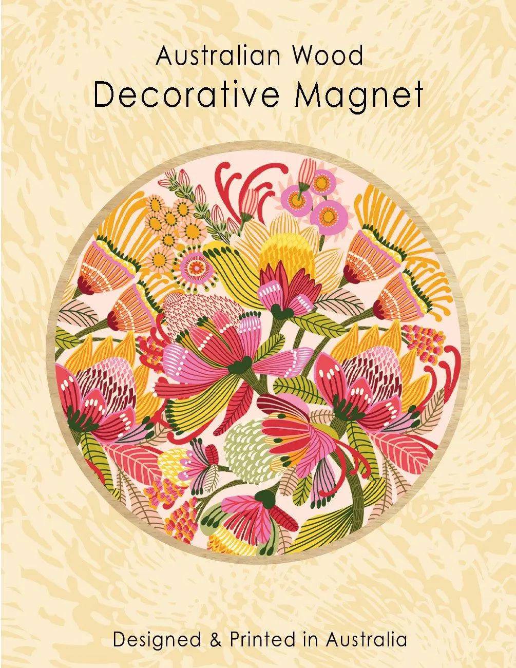 Premium Wild Proteas Gift Set - Floral Tea Towel & Wooden Magnet for Kitchen Decor, Housewarming Gift, or South African Themed Party