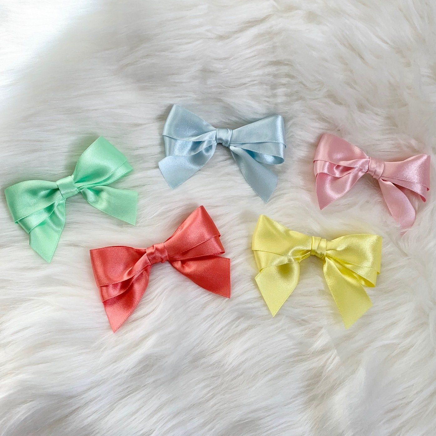 Pastel Satin Hair Bows for Women & Girls - Elegant Hair Accessories for Parties, Weddings & Everyday Wear