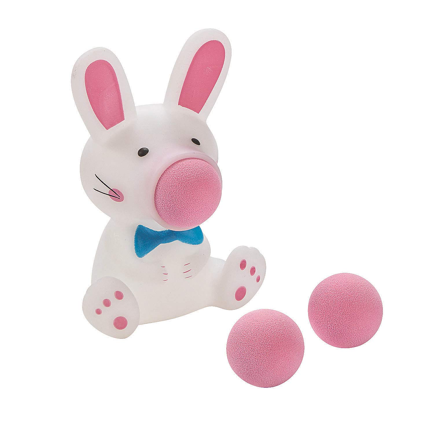 Fun Express Easter Bunny Ball Launcher Toy Set - 12 Piece Easter Egg Hunt Outdoor Game for Kids - Perfect for Easter Party, Backyard Play & Springtime Family Activities