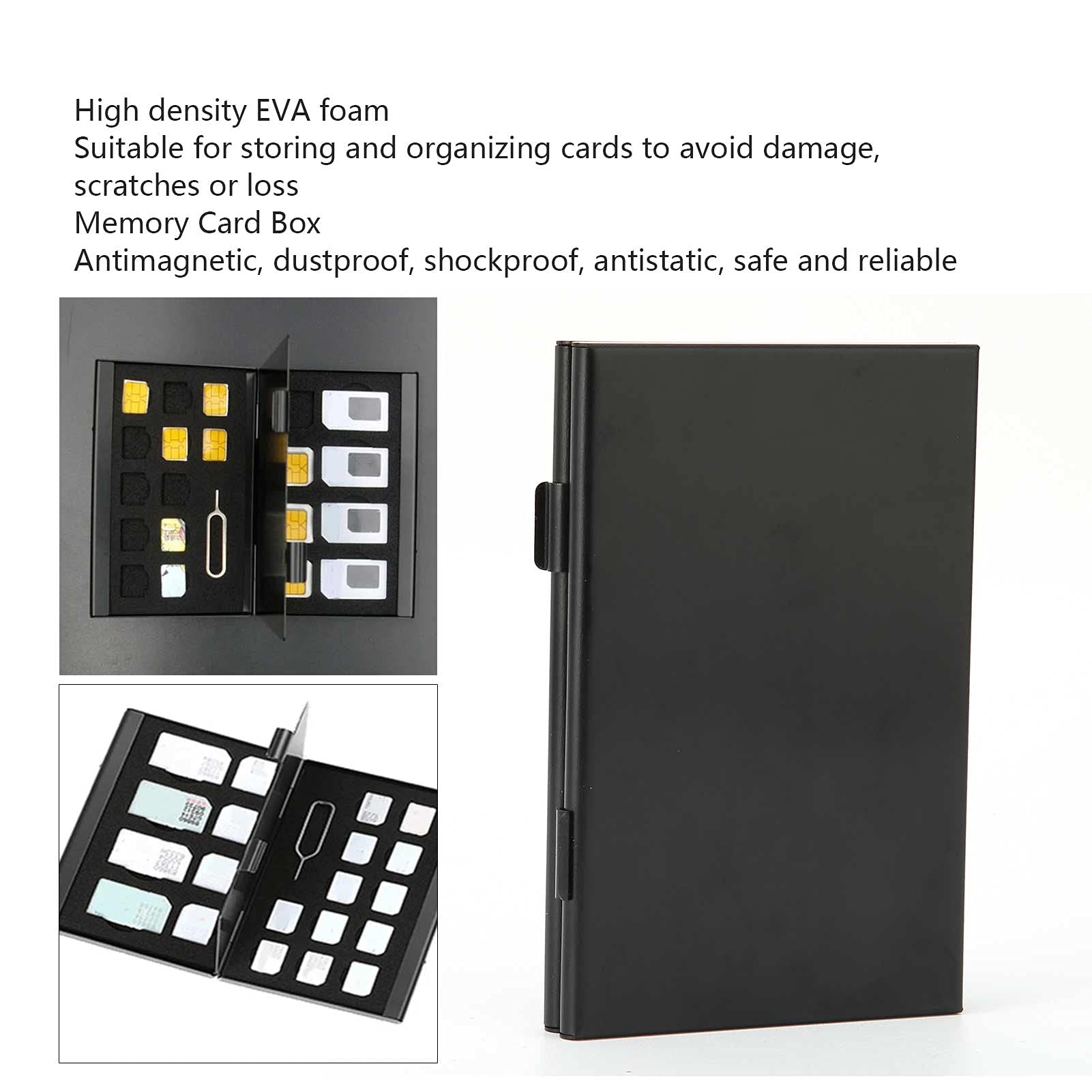 XIASABA SIM Card Holder - Portable Travel Memory Card Storage Case with Pin Slot, Dustproof & Shockproof - Perfect for Travel, Business, and Daily Organization