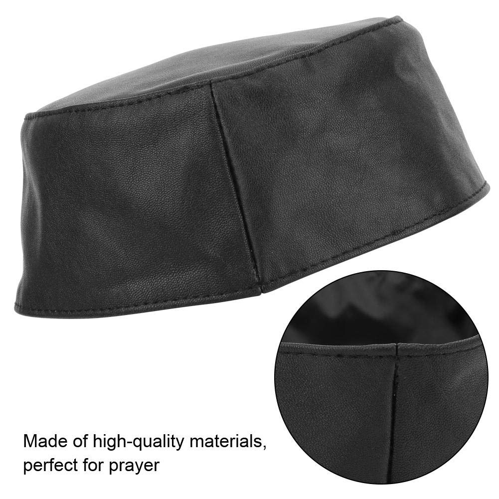 Premium Goat Leather Muslim Prayer Hat for Men - Traditional Islamic Cap for Salah & Daily Wear - Durable & Comfortable Headwear for Mosque, Home & Travel