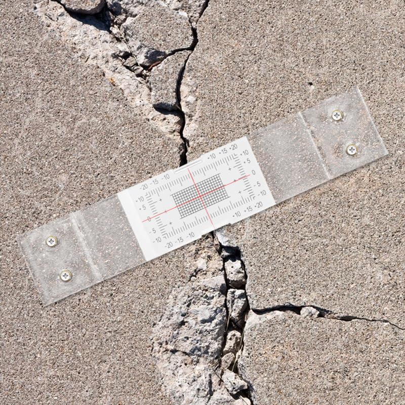 Concrete Crack Monitor - Standard & Corner Tell-Tale Crack Gauge (1PC) for Structural Monitoring, Foundation Inspection & Building Maintenance