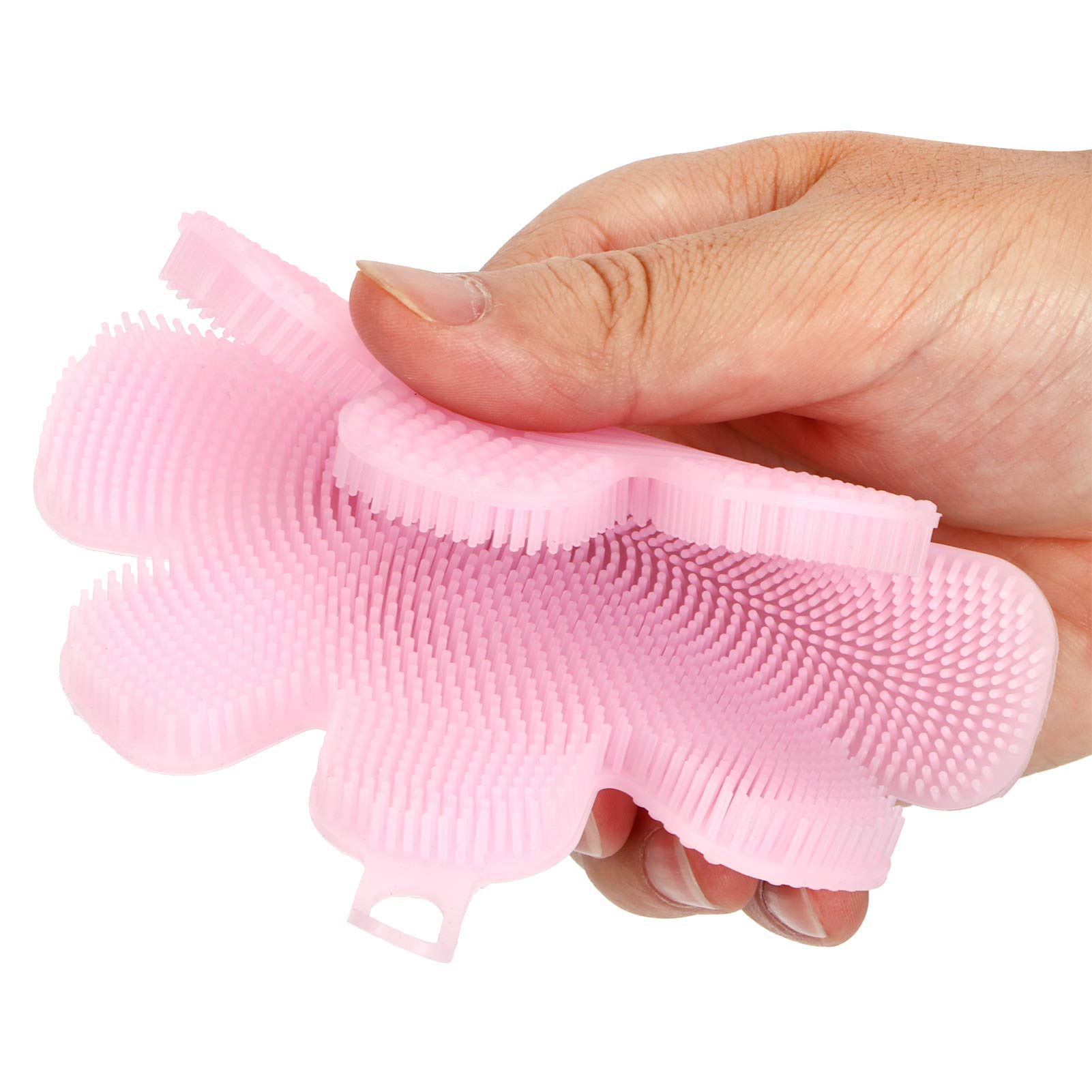 2Pcs Silicone Dish Washing Brushes - Multifunctional Flower Scrubber & Soap-Shaped Dishwashing Brush Set for Kitchen Cleaning - Perfect for Pots, Pans, Dishes & Delicate Glassware