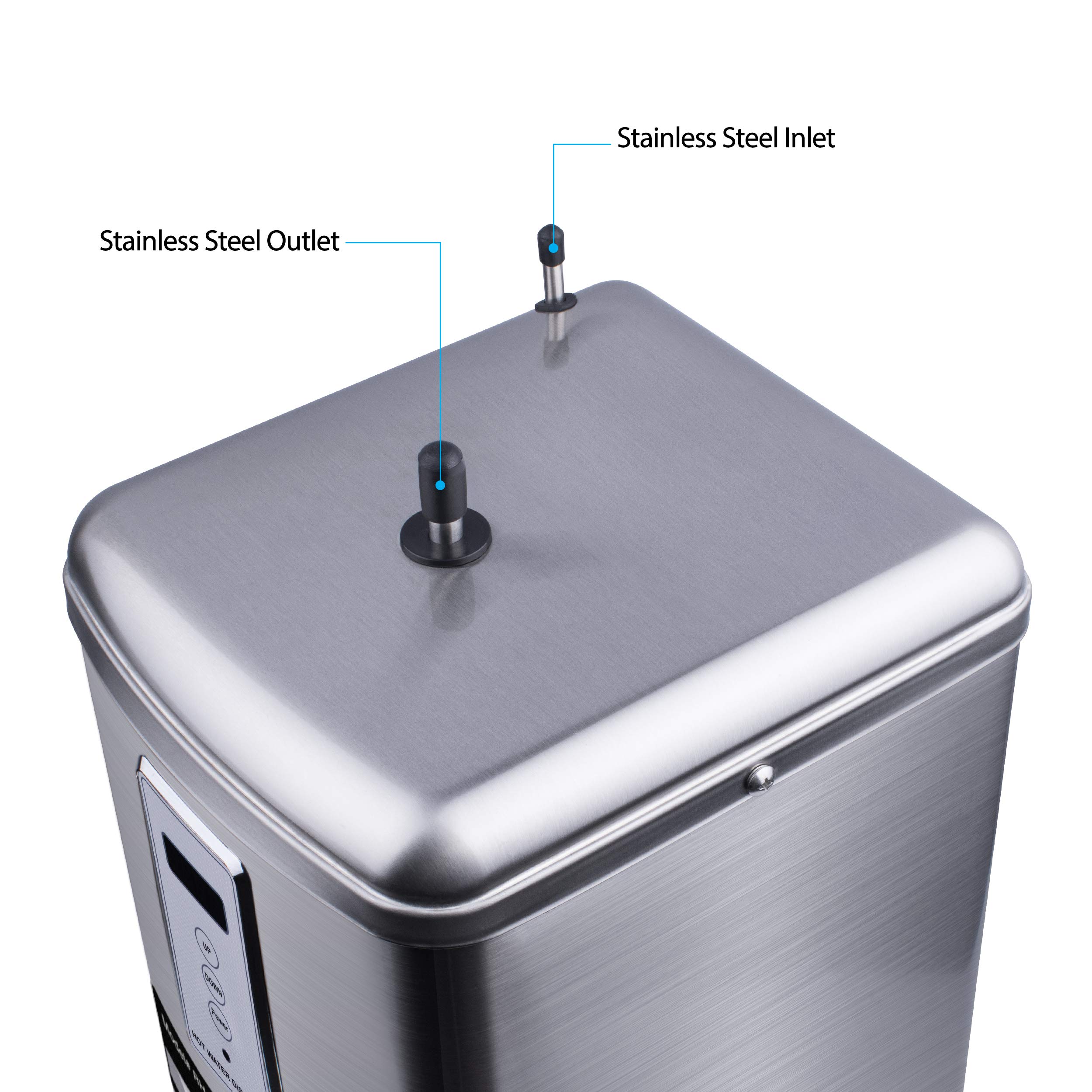 Instant Hot Water Dispenser System - 2.5 Quarts Digital Display with Dual Lever Hot & Cold Faucet in Polished Chrome | Under Sink Water Heater for Kitchen, Office, Coffee & Tea Station