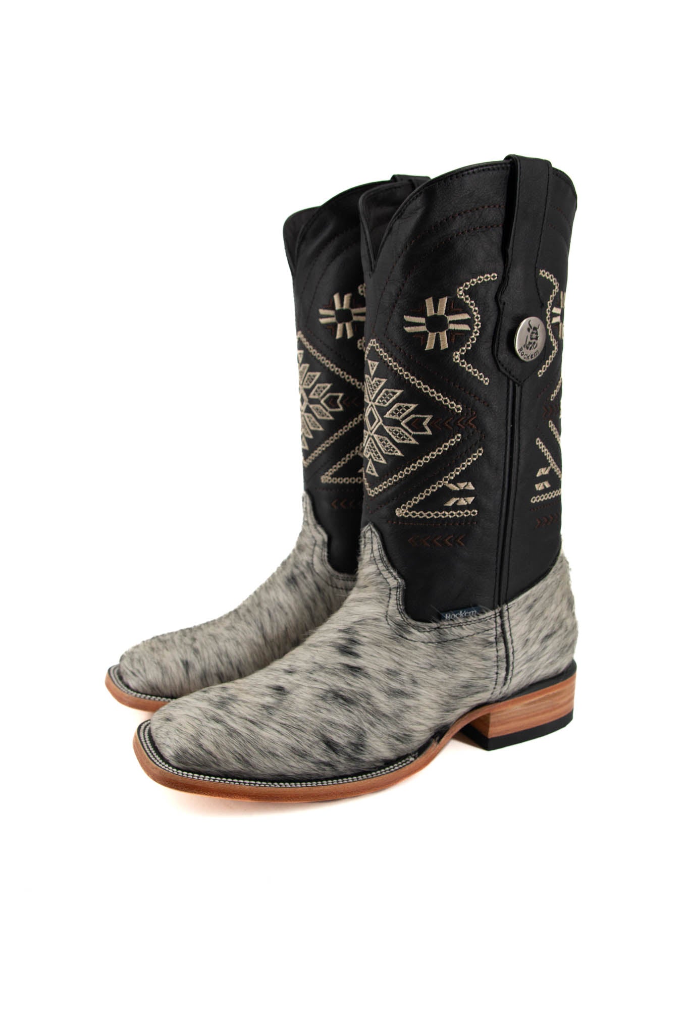 Women's Cowhide Square Toe Ankle Boots Size 9 - Comfortable Short Shaft Western Boots for Casual Wear & Country Dancing