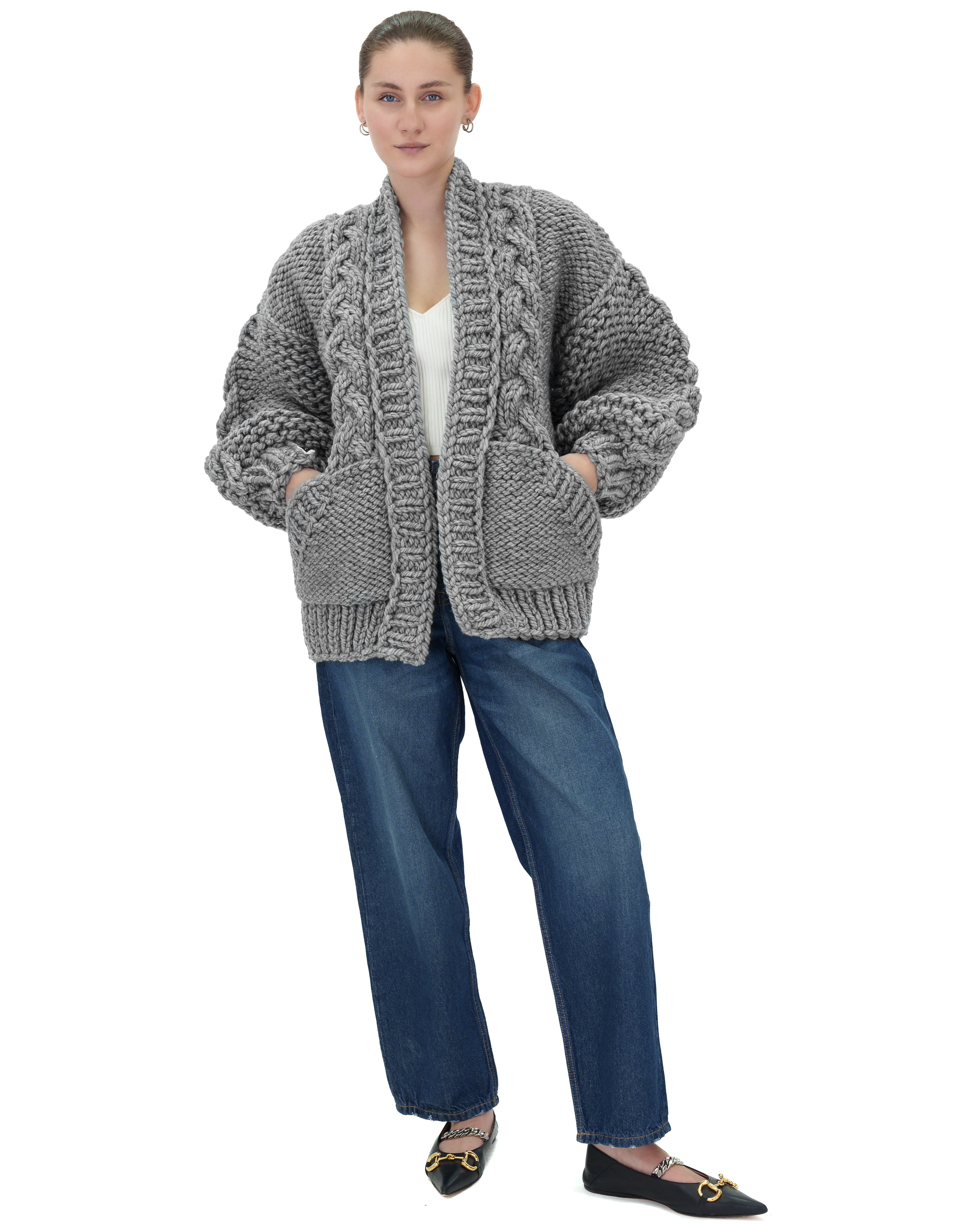 Stylish Braided Pocket Cardigan for Women - Soft Knit Open Front Sweater | Perfect for Fall, Winter & Layering Outfits