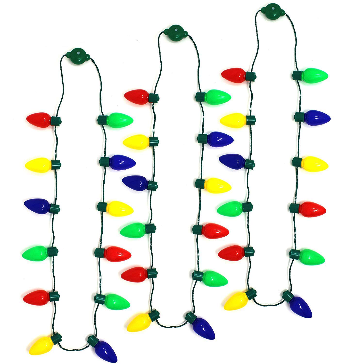 JOYIN 3 Pack LED Christmas Bulb Necklace - Light Up Party Favors with 12 LED Bulbs for Kids & Adults - Perfect for Christmas Parties, Halloween Costumes, Rave Events & Festive Celebrations