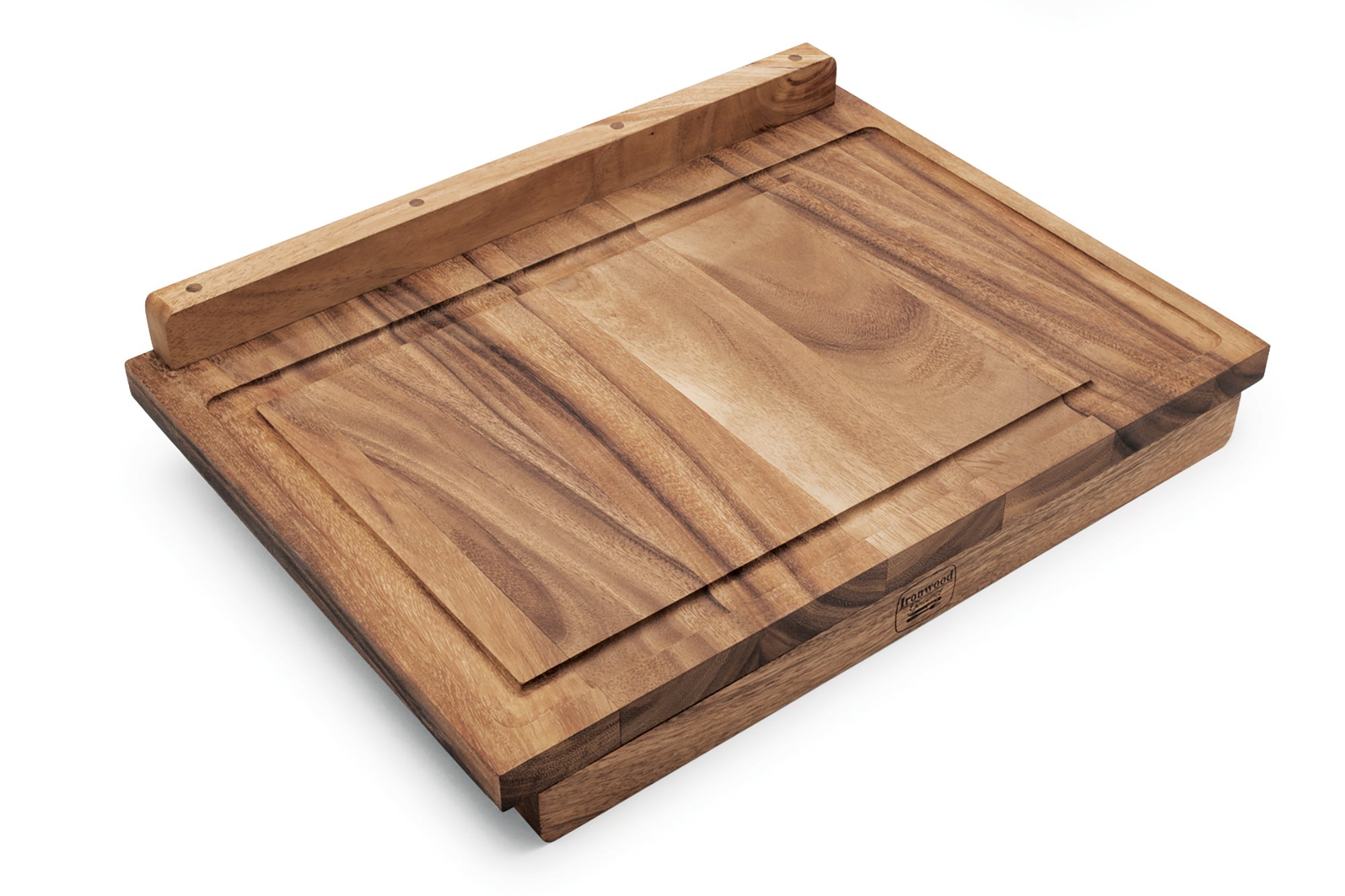 Premium Acacia Wood Double-Sided Cutting Board with Juice Groove - 17.25