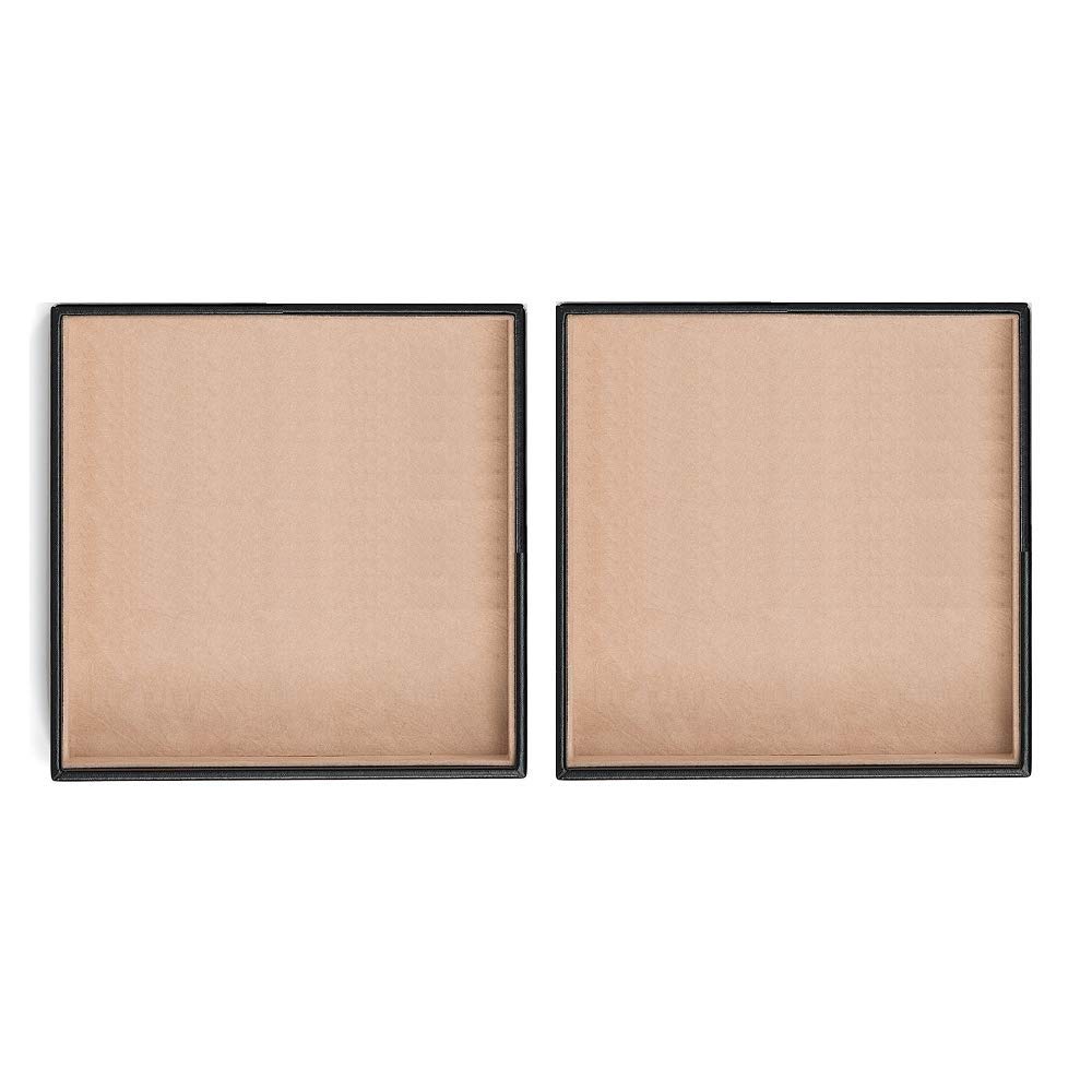 Glenor Co Jewelry Organizer Tray Set of 2 - Stackable Empty Jewelry Storage Trays Without Dividers - Dresser or Drawer Display - Compatible with Glenor Trays - Black - Perfect for Organizing Necklaces, Rings & Earrings at Home or Travel