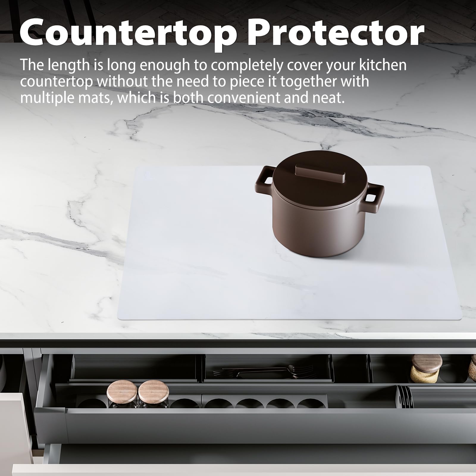 Thick Heat-Resistant Silicone Counter Mat 23.4x15.6