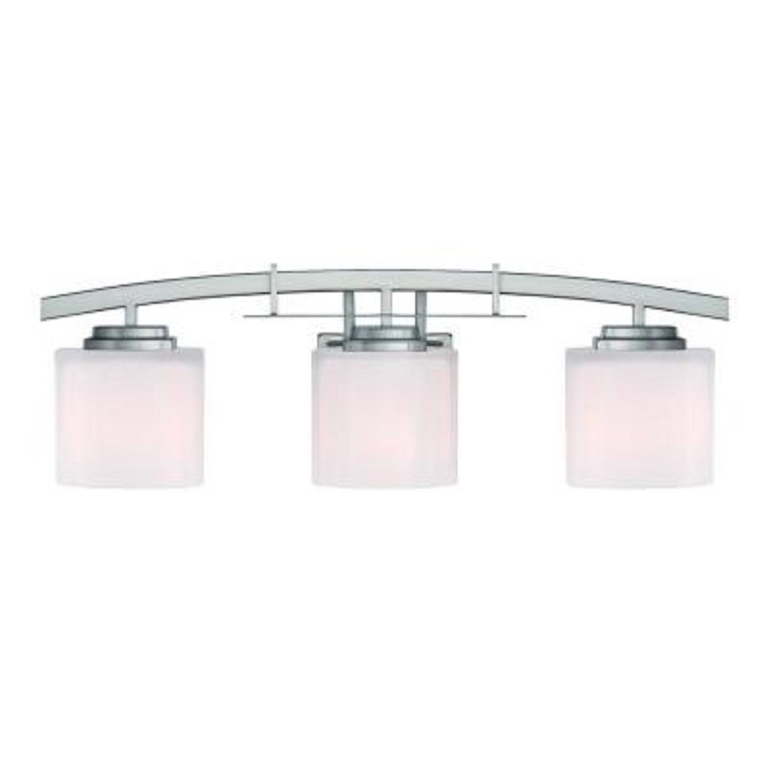 Hampton Bay 15041 3-Light Brushed Nickel Vanity Light - Modern Bathroom Lighting Fixture for Mirror, Dresser & Makeup Area