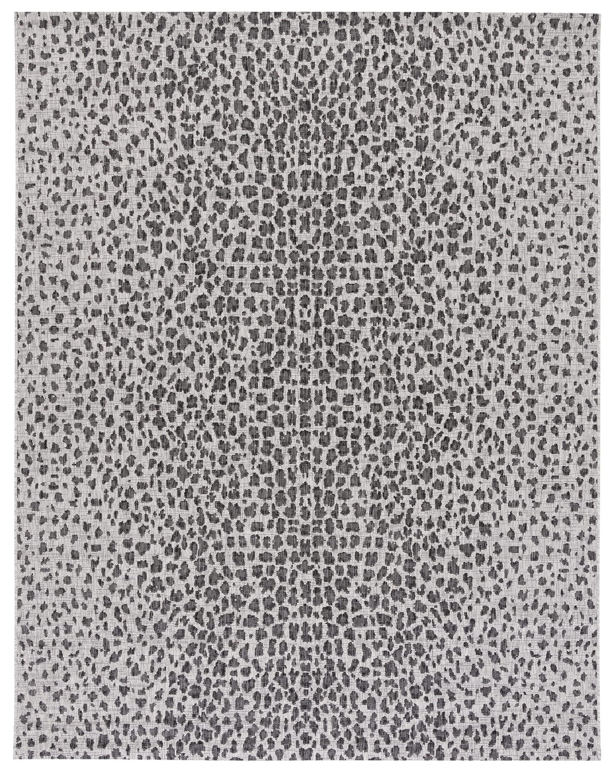 SAFAVIEH Courtyard Collection 8' x 10' Grey/Black CY8505 Indoor/Outdoor Waterproof Rug - Easy to Clean, Stain Resistant for Patio, Backyard, Mudroom, Deck & Poolside Use