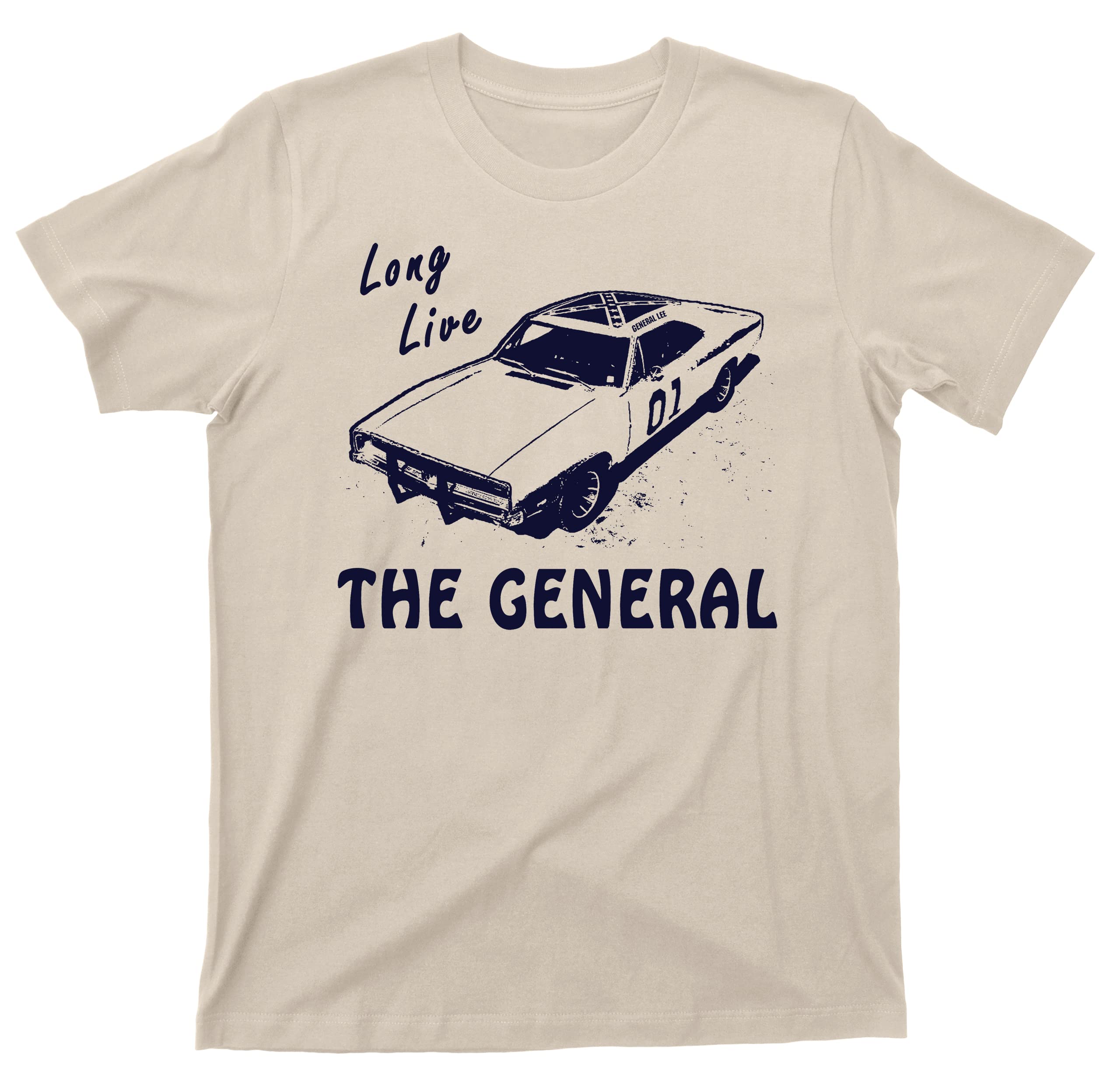Long Live The General 1969 Charger Vintage T-Shirt - XXXL Size, Sand Color - Retro Muscle Car Enthusiast Tee for Men, Classic Dodge Charger Fan Apparel, Perfect for Car Shows & Casual Wear
