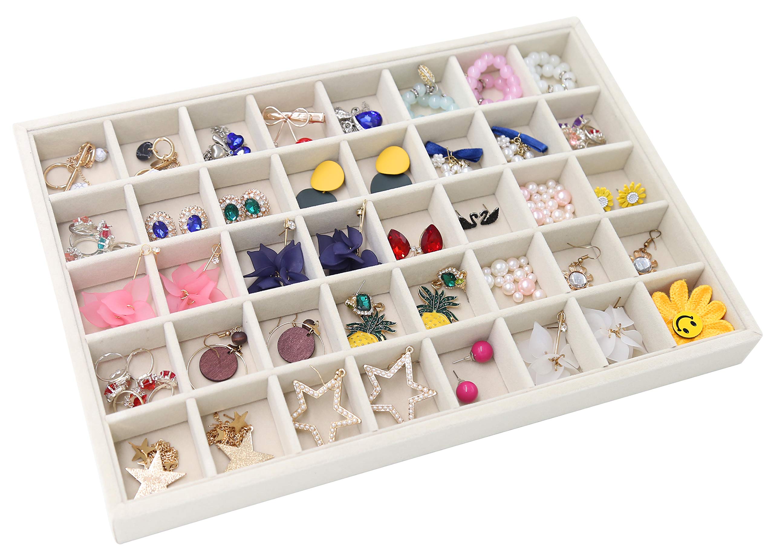 Stratalife Stackable Jewelry Organizer Tray - 40 Grid Drawer Insert for Earrings, Necklaces & Jewelry | Perfect for Bedroom, Vanity & Travel Storage