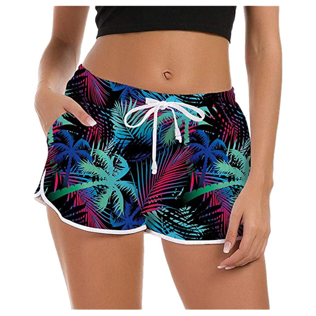 Women's Quick Dry Sporty Swim Shorts - Hollow Lace Stretchy Board Shorts, Boyleg Swim Bottoms & Tankini Swimsuits for Beach, Pool & Water Sports