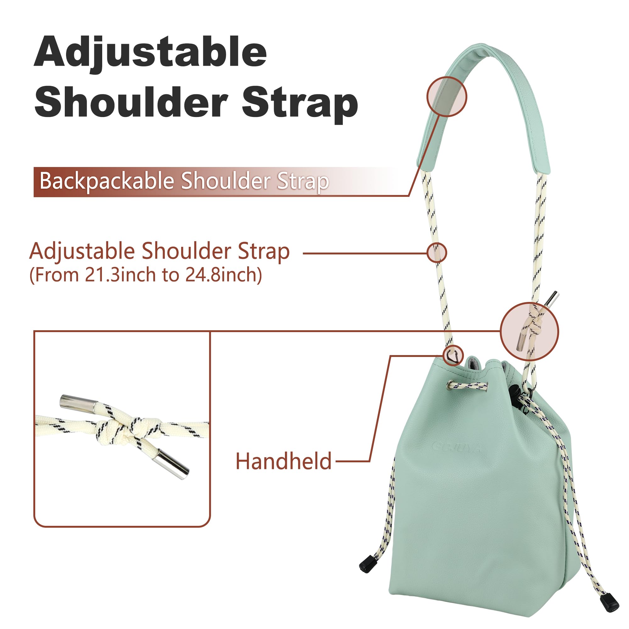 Waterproof Leather DSLR/SLR Camera Bag with Removable Crossbody Strap - Light Green Medium Camera Case for Photography, Travel & Outdoor Shooting - Perfect for Men & Women Photographers