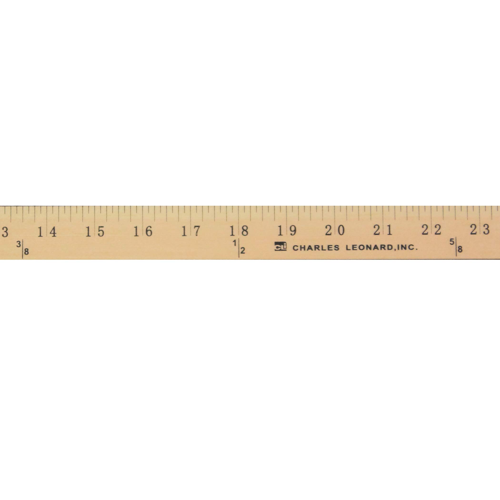 Charles Leonard 36-Inch Metal Edged Yardstick Ruler - Natural Wood with Inch & 1/8 Yard Measurements (Model 77565) - Perfect for DIY Projects, Home Improvement & Crafting