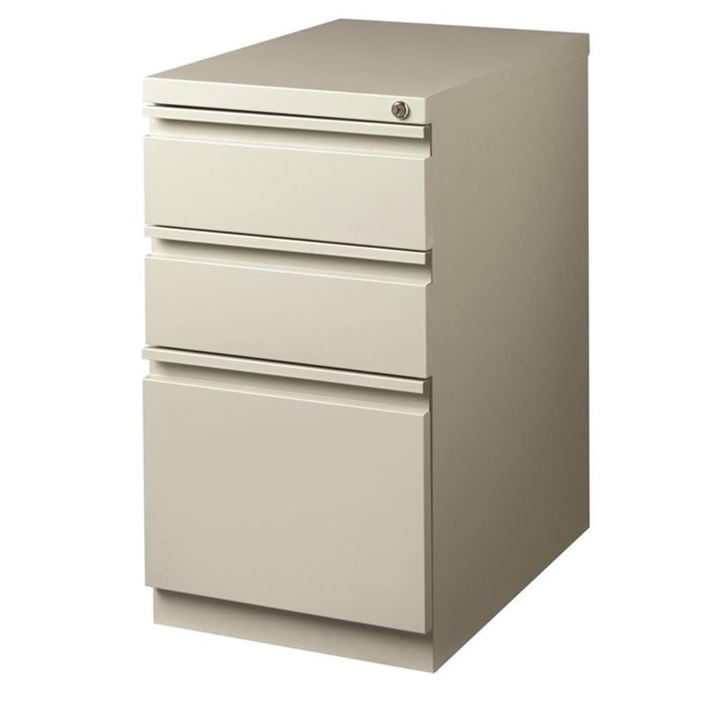 Hirsh 23-Inch Deep Mobile Pedestal 3-Drawer Storage Cabinet with Full-Width Pull - Gray | File Organizer for Office, Home, or Workspace