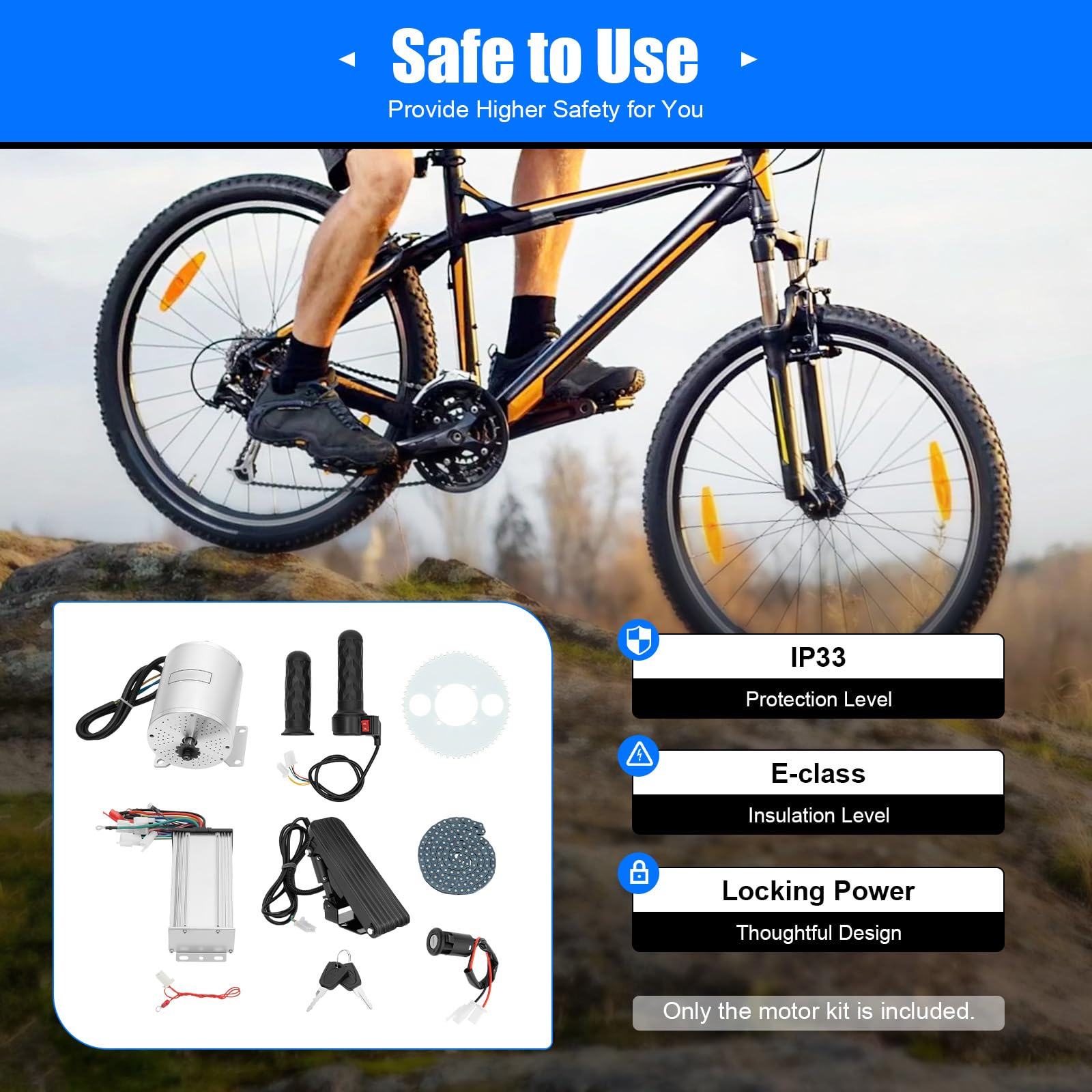 3000W Brushless Motor Kit - High Speed 6000RPM Electric Bike & Scooter Conversion Kit with Speed Controller & Throttle - DIY Motorcycle Conversion for E-Bike, Electric Scooter & More - Perfect for Commuting, Off-Road Adventures & Urban Transportation