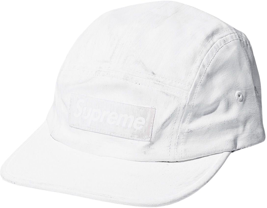 Supreme MM6 Maison Margiela White Painted Camp Cap - Stylish Unisex Hat for Streetwear & Urban Fashion