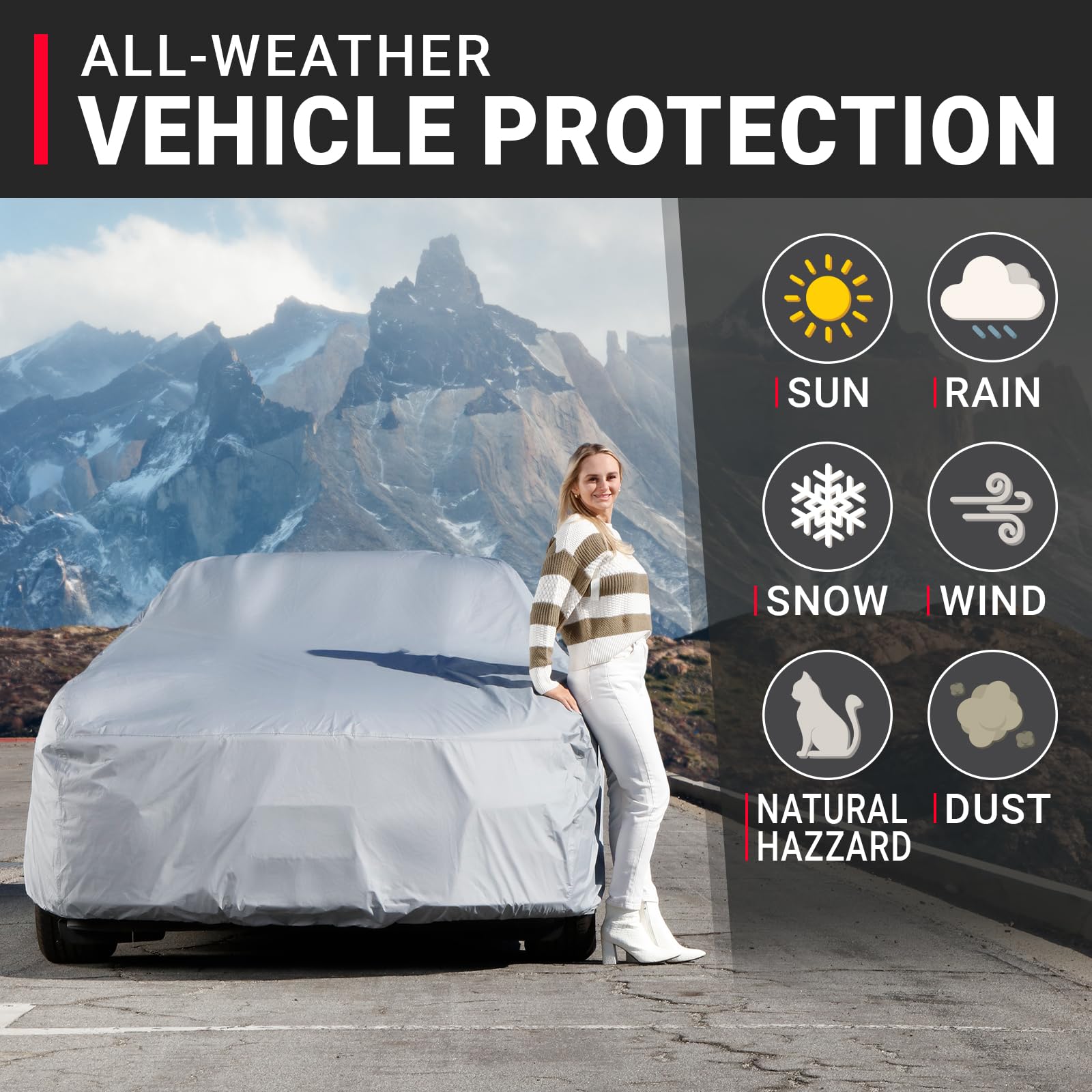 iCarCover Waterproof Car Cover for 1957-1960 Ford Custom & Custom 300 - Form-Fit Padded Full Exterior Protection - Perfect for Indoor/Outdoor Storage, Car Shows & Weather Protection