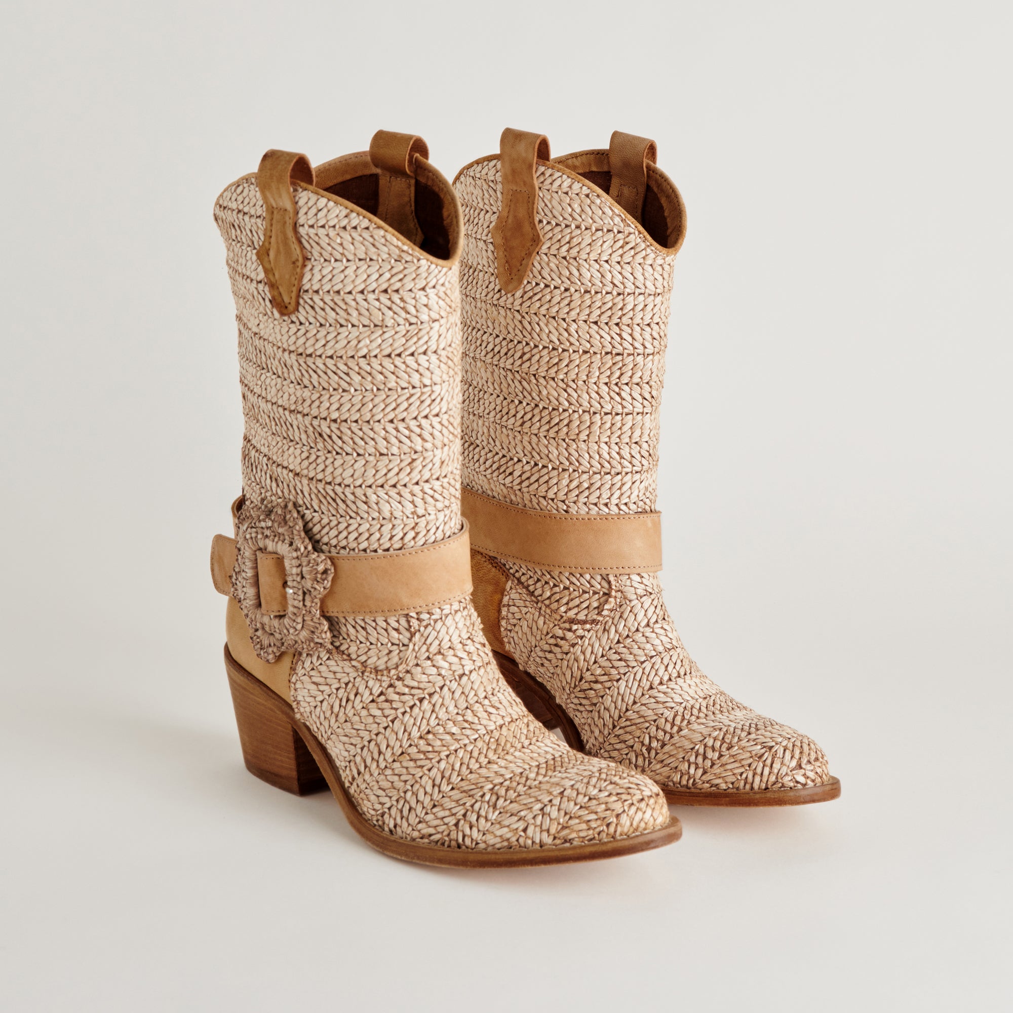HOSS BOOTS Brown Multi Raffia Women's Ankle Boots - Stylish & Comfortable for Casual Outings, Date Nights & Summer Fashion