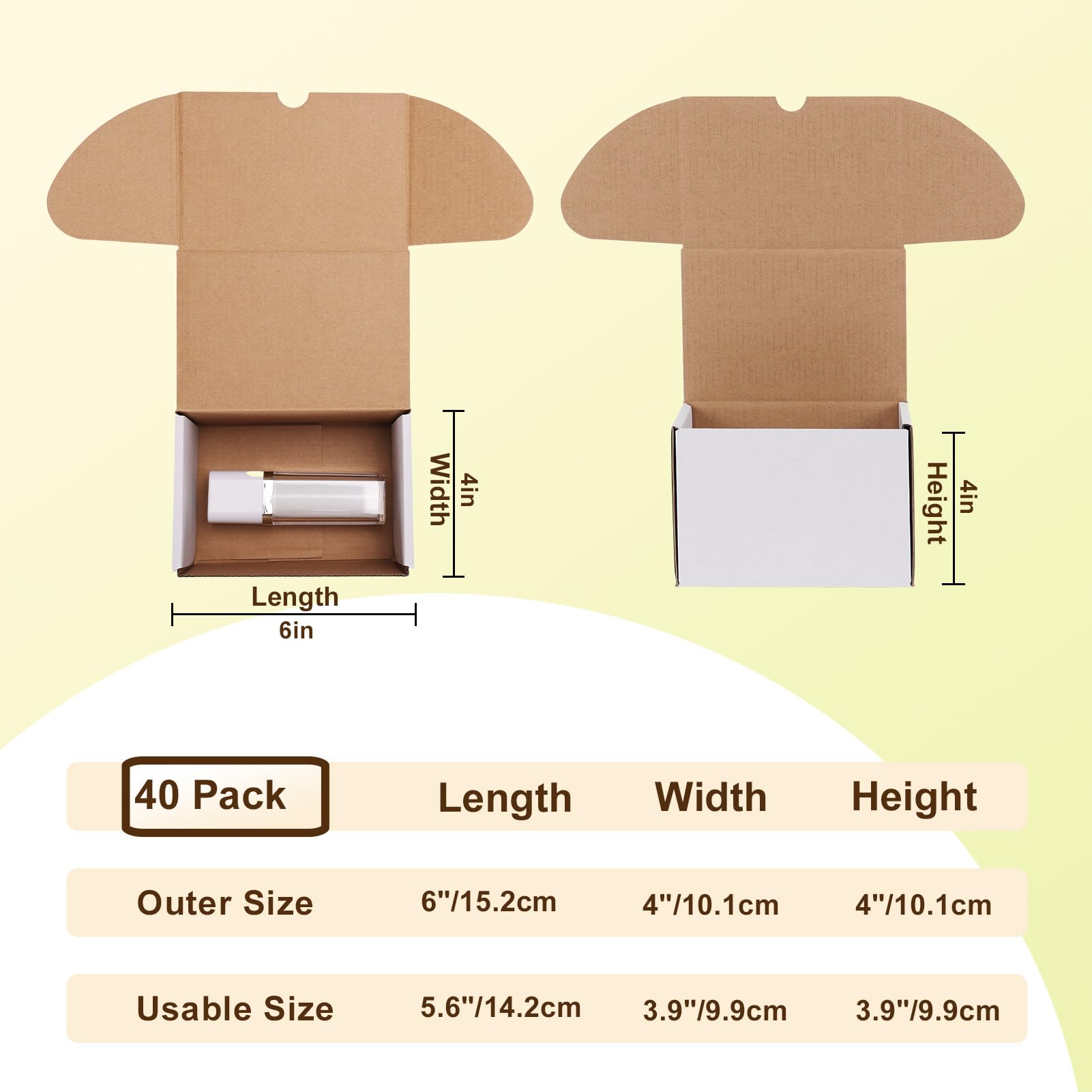 WIFTREY 40 Pack 6x4x4 Small Shipping Boxes - White Corrugated Cardboard Mailer Boxes for Small Business, Ecommerce & Mailing | Perfect for Jewelry, Cosmetics & Gift Packaging
