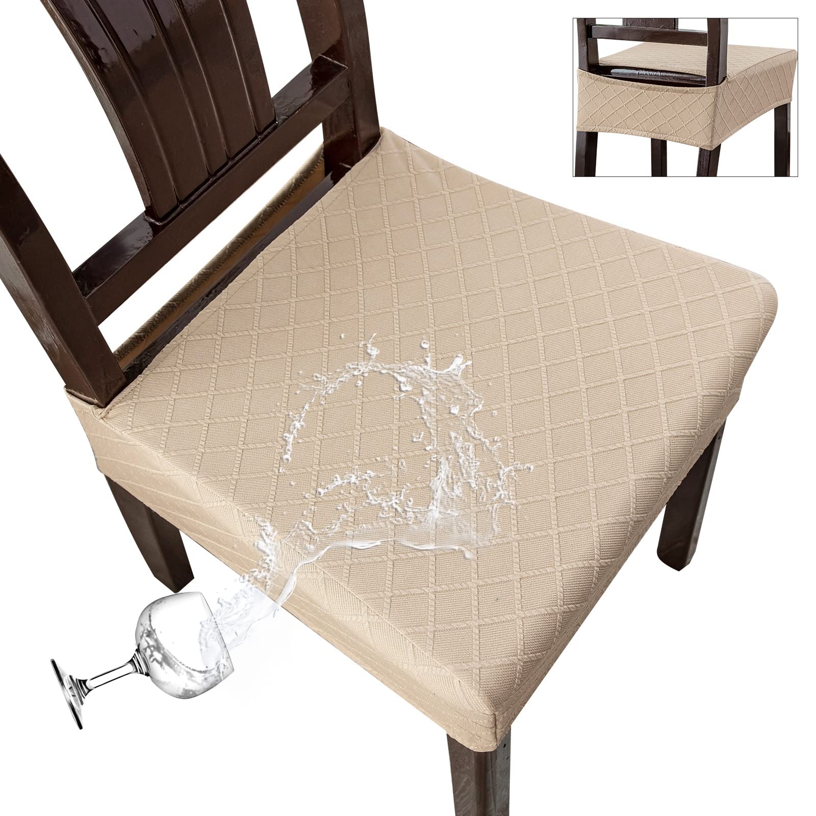 Waterproof Chair Seat Covers - Durable Dining Room & Kitchen Chair Slipcovers - Protects from Spills, Stains & Wear - Perfect for Family Meals, Parties & Everyday Use