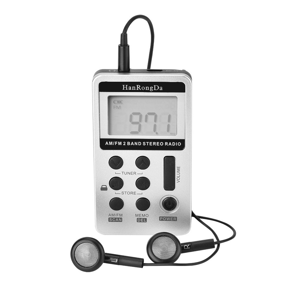 Yoidesu Mini Portable Digital LCD Screen AM/FM Radio with Earphone Jack - Perfect for Travel, Camping, and Emergency Use